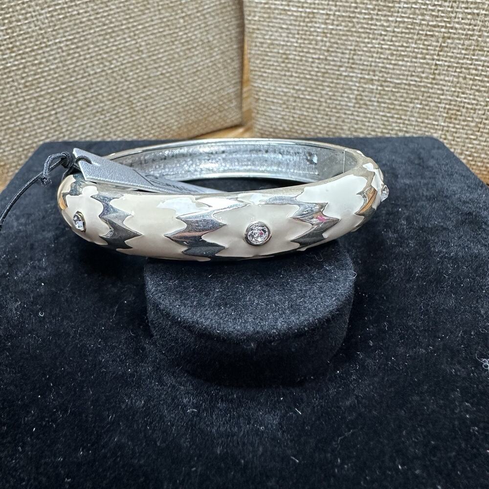 Sequin Nordstrom Multicolor Silver Tone Statement Enamel Bangle Bracelet # 58